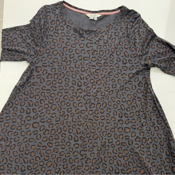 Boden gray leopard print tunic swing dress Size 10R - Picture 10 of 12